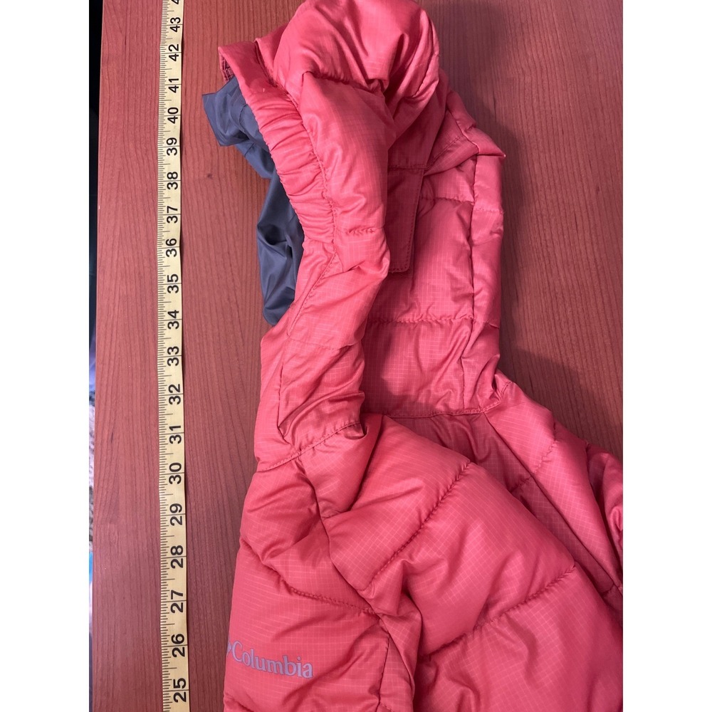 Columbia Women Puffer Jacket Longline Hooded Quilted XS Salmon Pink - Picture 7 of 8